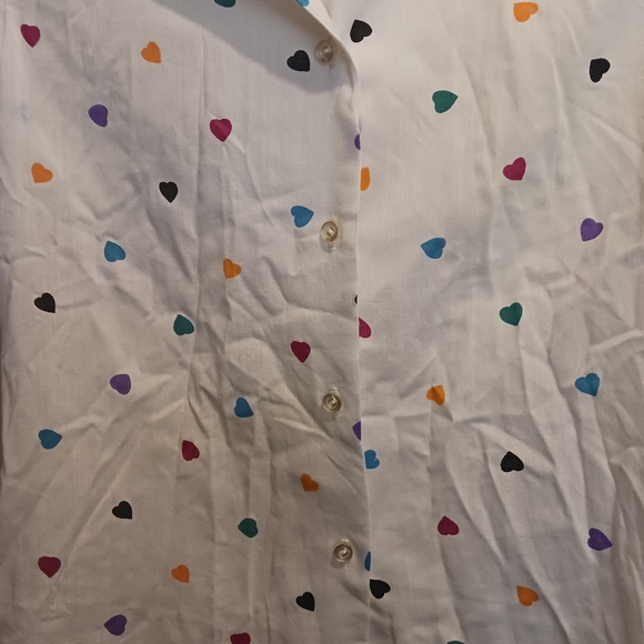 Heart Print Button Down - Picture 4 of 6